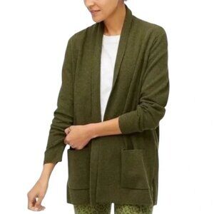 J. Crew Factory 100% Cotton Green Longline Cardigan Sweater Size Small